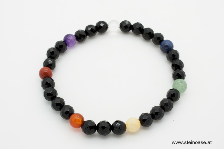 Armband Chakren & Onyx 6mm